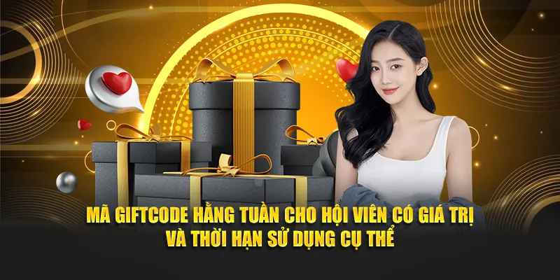 Mã giftcode hằng tuần cho hội viên có giá trị và thời hạn sử dụng cụ thể