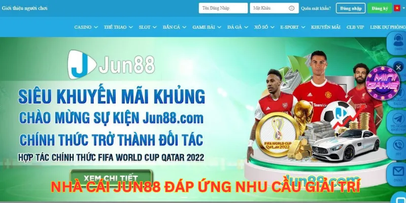 Nhà cái Jun88 đáp ứng nhu cầu giải trí