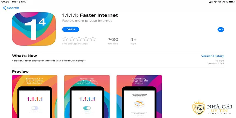 Tăng tốc mạng bằng 1.1.1.1 Android